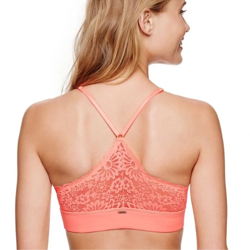PINK Victoria’s Secret Lace Lightly Lined Triangle Bralette NEW - Picture 2 of 5